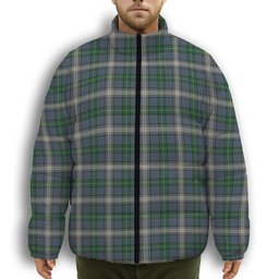 ScotsTee Shop Scottish McDouall Premium Tartan Collar Down Jacket Winter White Duck Down Plaid