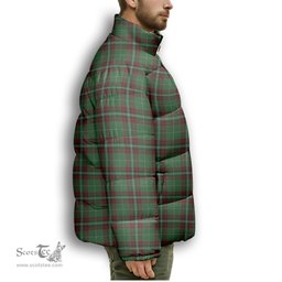 ScotsTee Shop Scottish Kiernan Premium Tartan Collar Down Jacket Winter White Duck Down Plaid