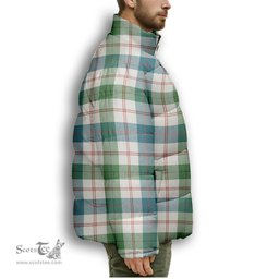 ScotsTee Shop Scottish Guthrie Dress Ancient Premium Tartan Collar Down Jacket Winter White Duck Down Plaid
