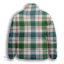 ScotsTee Shop Scottish Guthrie Dress Ancient Premium Tartan Collar Down Jacket Winter White Duck Down Plaid