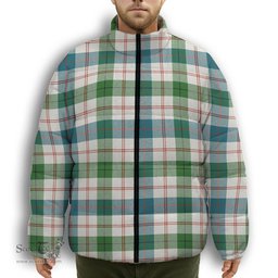 ScotsTee Shop Scottish Guthrie Dress Ancient Premium Tartan Collar Down Jacket Winter White Duck Down Plaid