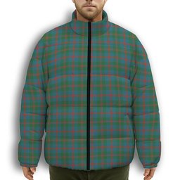 ScotsTee Shop Scottish Robertson of Struan Ancient Premium Tartan Collar Down Jacket Winter White Duck Down Plaid