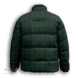 ScotsTee Shop Scottish Kennedy Premium Tartan Collar Down Jacket Winter White Duck Down Plaid