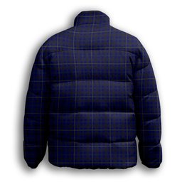 ScotsTee Shop Scottish Moon New Maldon Surrey Premium Tartan Collar Down Jacket Winter White Duck Down Plaid