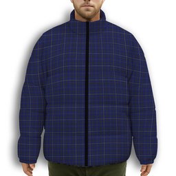 ScotsTee Shop Scottish Moon New Maldon Surrey Premium Tartan Collar Down Jacket Winter White Duck Down Plaid