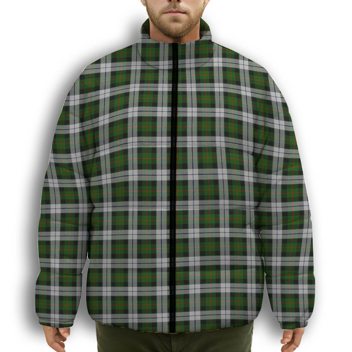 ScotsTee Shop Scottish Gunn Mrs Jane of Kirkhill House Wick Premium Tartan Collar Down Jacket Winter White Duck Down Plaid