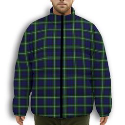 ScotsTee Shop Scottish Lammie Premium Tartan Collar Down Jacket Winter White Duck Down Plaid