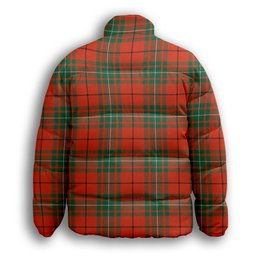ScotsTee Shop Scottish McAuley Ancient Premium Tartan Collar Down Jacket Winter White Duck Down Plaid
