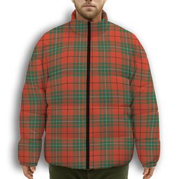 ScotsTee Shop Scottish McAuley Ancient Premium Tartan Collar Down Jacket Winter White Duck Down Plaid