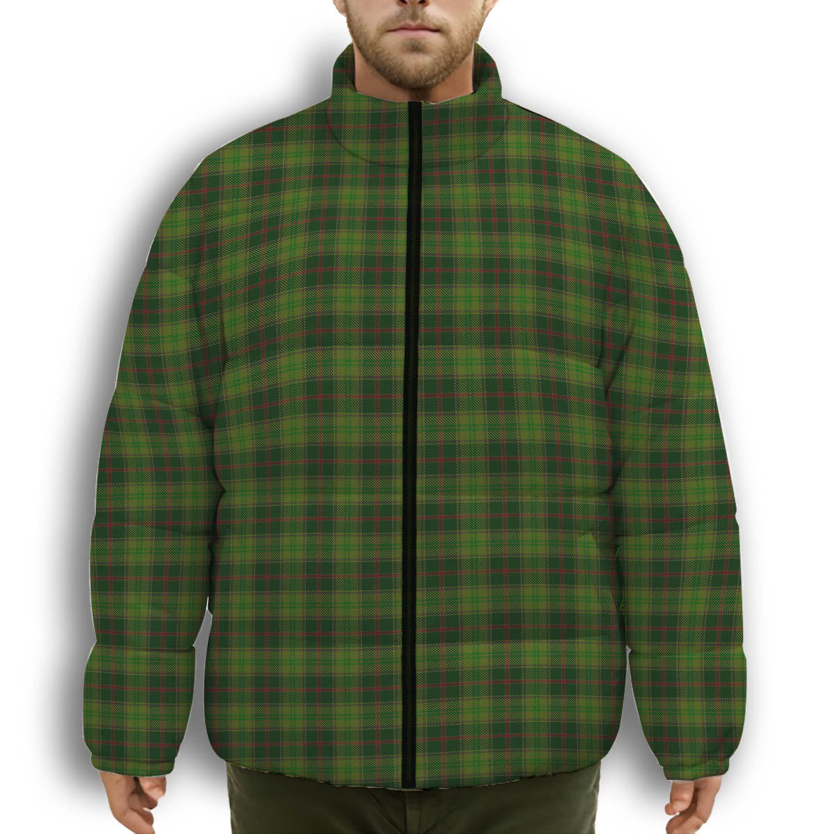 ScotsTee Shop Scottish Tomass Premium Tartan Collar Down Jacket Winter White Duck Down Plaid