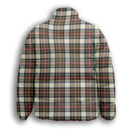 ScotsTee Shop Scottish Stewart Dress Modern SC Premium Tartan Collar Down Jacket Winter White Duck Down Plaid