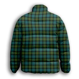 ScotsTee Shop Scottish Gunn Ancient Clan Premium Tartan Collar Down Jacket Winter White Duck Down Plaid
