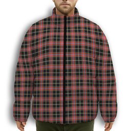 ScotsTee Shop Scottish Norwegian Night Premium Tartan Collar Down Jacket Winter White Duck Down Plaid