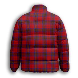 ScotsTee Shop Scottish Leslie Modern Premium Tartan Collar Down Jacket Winter White Duck Down Plaid