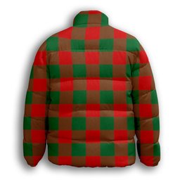 ScotsTee Shop Scottish Moncrieff Modern Premium Tartan Collar Down Jacket Winter White Duck Down Plaid
