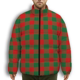 ScotsTee Shop Scottish Moncrieff Modern Premium Tartan Collar Down Jacket Winter White Duck Down Plaid