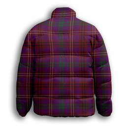 ScotsTee Shop Scottish McCall (Caithness) Premium Tartan Collar Down Jacket Winter White Duck Down Plaid