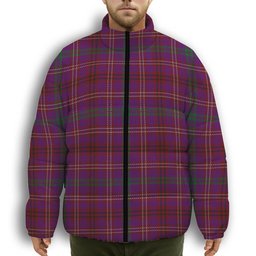 ScotsTee Shop Scottish McCall (Caithness) Premium Tartan Collar Down Jacket Winter White Duck Down Plaid