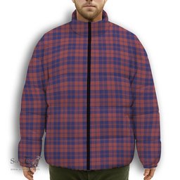 ScotsTee Shop Scottish MacGregor of Glengyle Premium Tartan Collar Down Jacket Winter White Duck Down Plaid