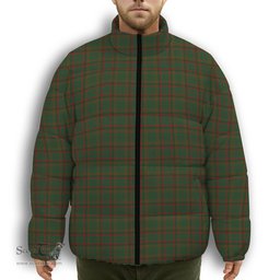 ScotsTee Shop Scottish Mcnaughton Hunting Premium Tartan Collar Down Jacket Winter White Duck Down Plaid