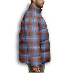ScotsTee Shop Scottish Pennycook Premium Tartan Collar Down Jacket Winter White Duck Down Plaid