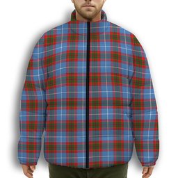 ScotsTee Shop Scottish Pennycook Premium Tartan Collar Down Jacket Winter White Duck Down Plaid