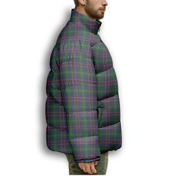 ScotsTee Shop Scottish Hart of Scotland Premium Tartan Collar Down Jacket Winter White Duck Down Plaid