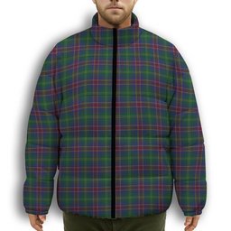 ScotsTee Shop Scottish Hart of Scotland Premium Tartan Collar Down Jacket Winter White Duck Down Plaid