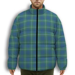 ScotsTee Shop Scottish Hamilton Hunting Ancient Premium Tartan Collar Down Jacket Winter White Duck Down Plaid