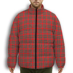 ScotsTee Shop Scottish McBean Modern Premium Tartan Collar Down Jacket Winter White Duck Down Plaid