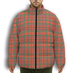 ScotsTee Shop Scottish Munro Ancient Premium Tartan Collar Down Jacket Winter White Duck Down Plaid