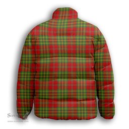ScotsTee Shop Scottish Leask Modern Premium Tartan Collar Down Jacket Winter White Duck Down Plaid