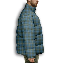 ScotsTee Shop Scottish Nova Scotia Province Premium Tartan Collar Down Jacket Winter White Duck Down Plaid
