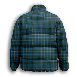 ScotsTee Shop Scottish Nova Scotia Province Premium Tartan Collar Down Jacket Winter White Duck Down Plaid