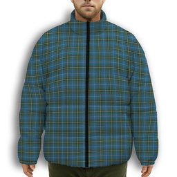 ScotsTee Shop Scottish Nova Scotia Province Premium Tartan Collar Down Jacket Winter White Duck Down Plaid