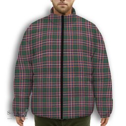 ScotsTee Shop Scottish MacFarlane Hunting Modern Premium Tartan Collar Down Jacket Winter White Duck Down Plaid