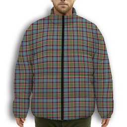 ScotsTee Shop Scottish Norvel Premium Tartan Collar Down Jacket Winter White Duck Down Plaid