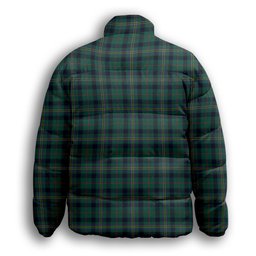 ScotsTee Shop Scottish Kennedy Modern Clan Premium Tartan Collar Down Jacket Winter White Duck Down Plaid