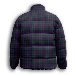 ScotsTee Shop Scottish Rankin 2 Premium Tartan Collar Down Jacket Winter White Duck Down Plaid
