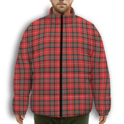ScotsTee Shop Scottish Stuart of Bute SC Premium Tartan Collar Down Jacket Winter White Duck Down Plaid