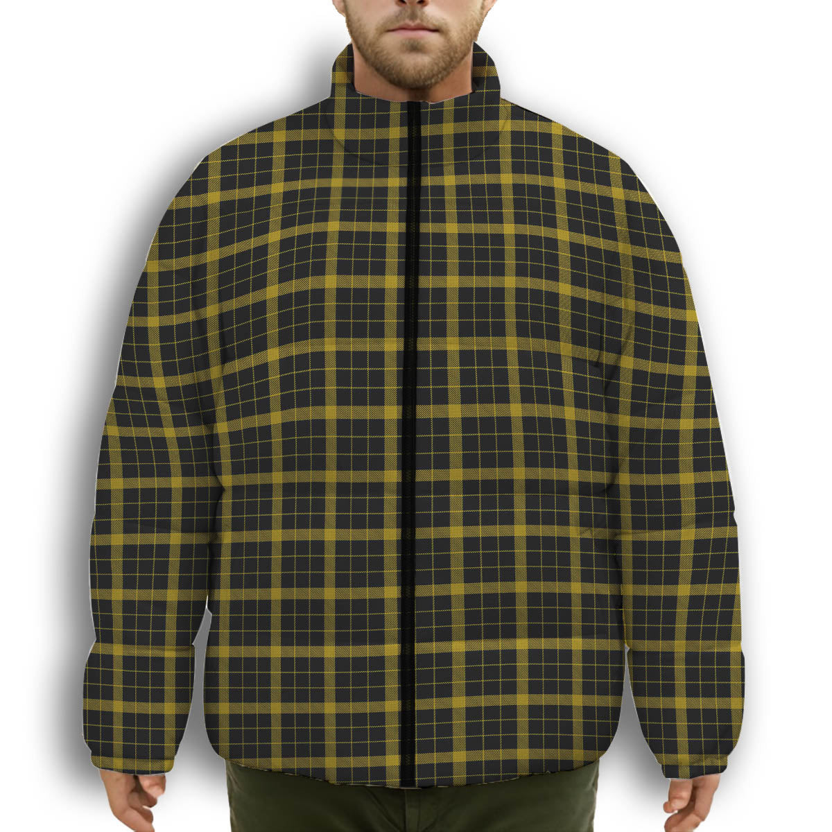 ScotsTee Shop Scottish Raeburn Premium Tartan Collar Down Jacket Winter White Duck Down Plaid