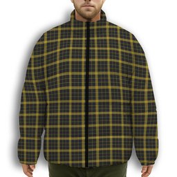 ScotsTee Shop Scottish Raeburn Premium Tartan Collar Down Jacket Winter White Duck Down Plaid