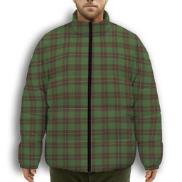 ScotsTee Shop Scottish McPhee Hunting Ancient Premium Tartan Collar Down Jacket Winter White Duck Down Plaid