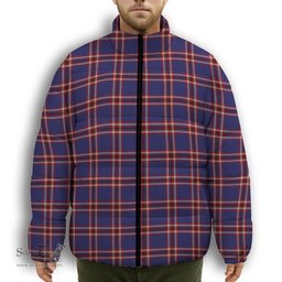 ScotsTee Shop Scottish Laing of Archiestown Premium Tartan Collar Down Jacket Winter White Duck Down Plaid