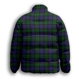 ScotsTee Shop Scottish Urquhart Logan Premium Tartan Collar Down Jacket Winter White Duck Down Plaid