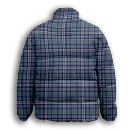 ScotsTee Shop Scottish MacHinery Dress Premium Tartan Collar Down Jacket Winter White Duck Down Plaid