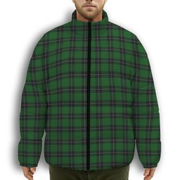 ScotsTee Shop Scottish Raeside Premium Tartan Collar Down Jacket Winter White Duck Down Plaid