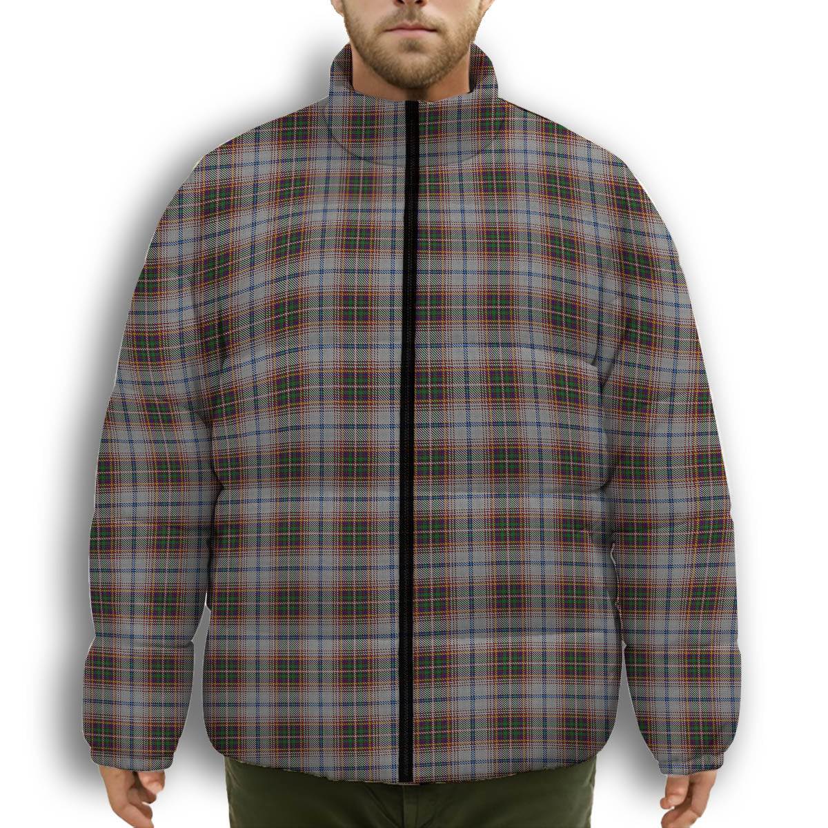 ScotsTee Shop Scottish Innes Red Dress Dance Premium Tartan Collar Down Jacket Winter White Duck Down Plaid