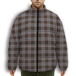 ScotsTee Shop Scottish Innes Red Dress Dance Premium Tartan Collar Down Jacket Winter White Duck Down Plaid