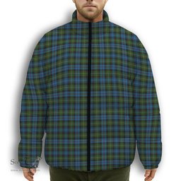 ScotsTee Shop Scottish Mackenzie Premium Tartan Collar Down Jacket Winter White Duck Down Plaid